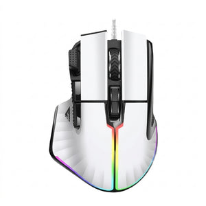 Mouse Gamer GAME FACTOR MO-602-WH, Alámbrico, 19000DPI, Negro