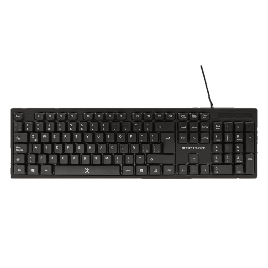 Kit Teclado y Mouse PERFECT CHOICE PC-201717, Negro
