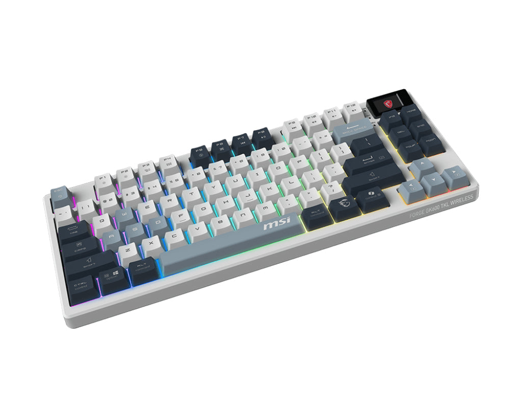 Teclado MSI FORGE GK600 TKL W SKY US LED, Blanco