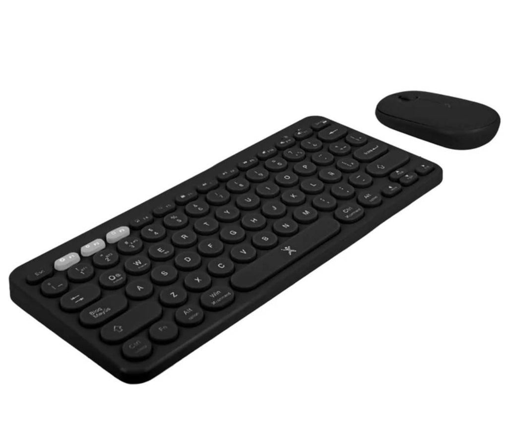 Kit Teclado y Mouse PERFECT CHOICE PC-201397, Inalámbrico Bluetooth Dual 2.4GHz, Negro