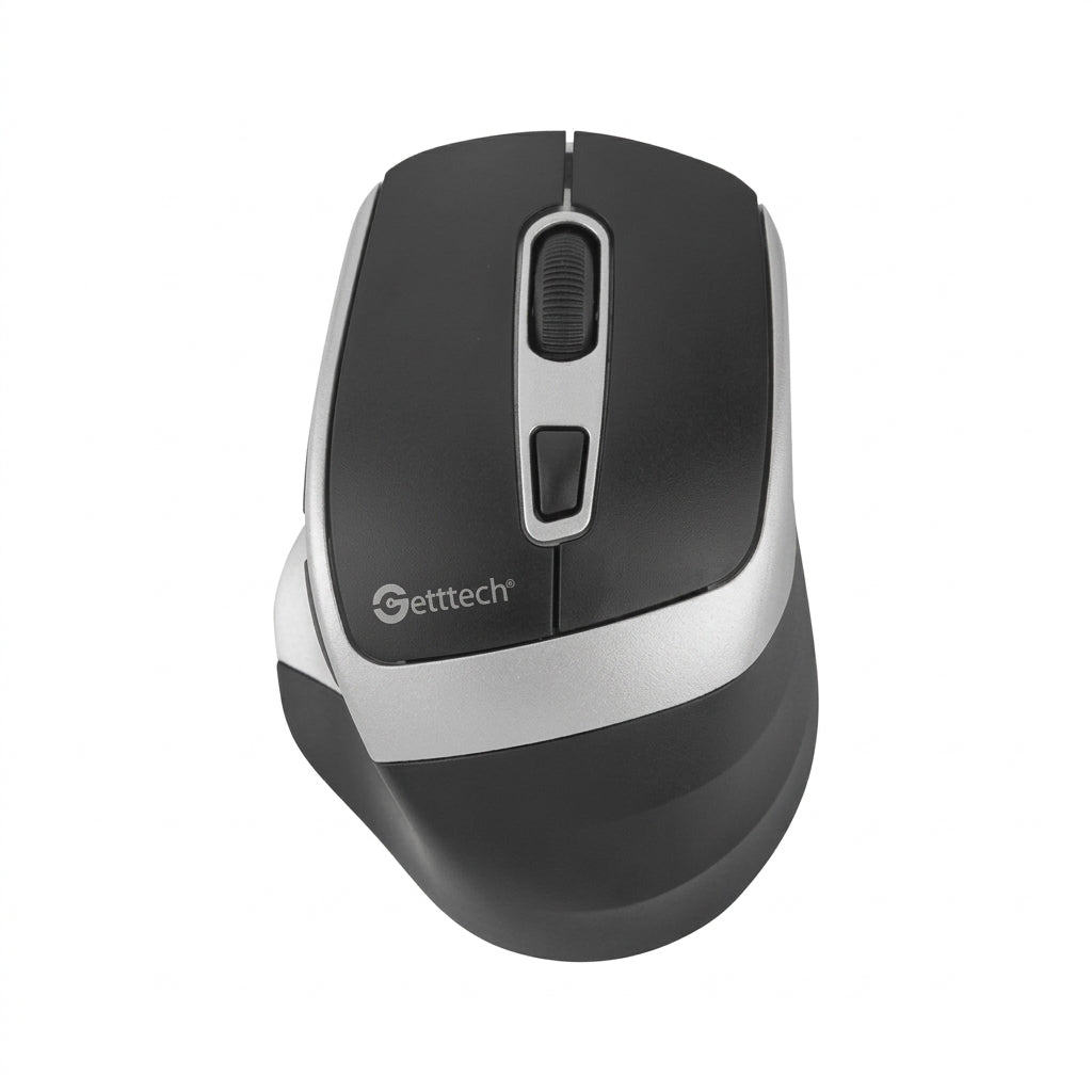 Mouse Inalámbrico GETTTECH GGM-STDBW-01-SL, 7200 DPI, Plata