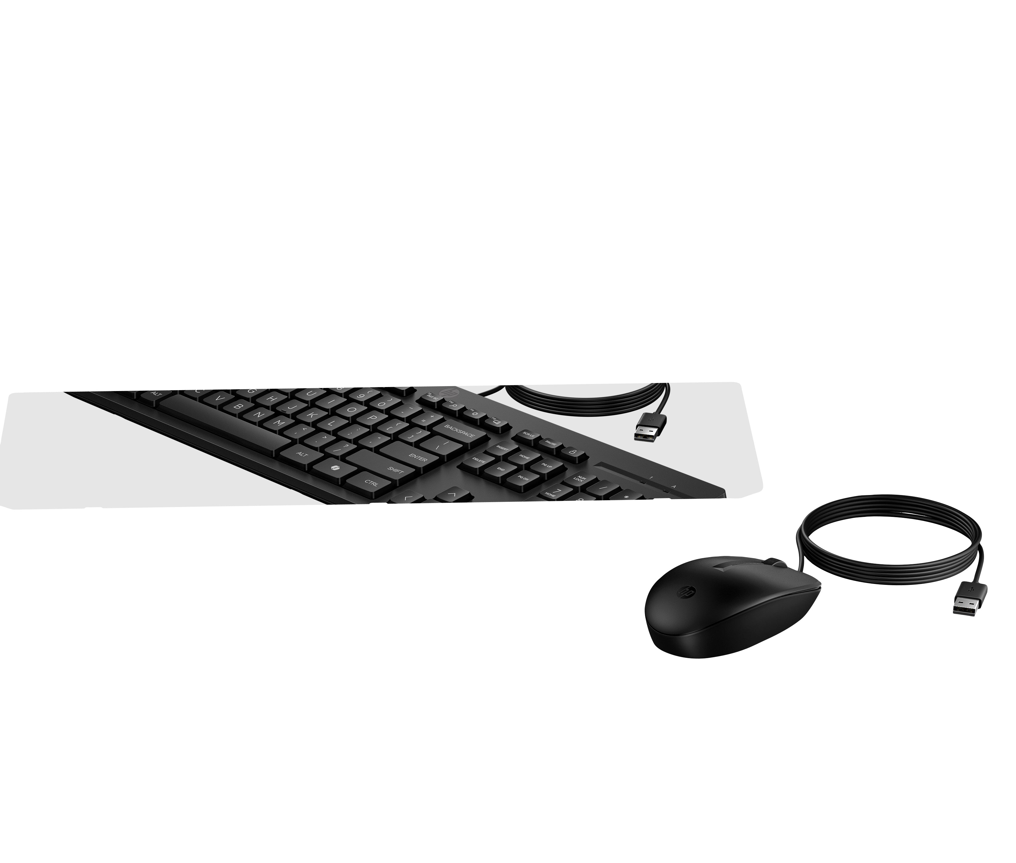 Kit Teclado y Mouse HP HP 225 83.9", 436 x 138, USB tipo A con cable, Negro
