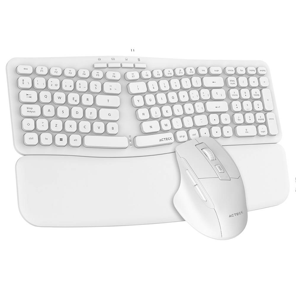 Kit Teclado y Mouse ACTECK MK650 Inalámbrico, Blanco