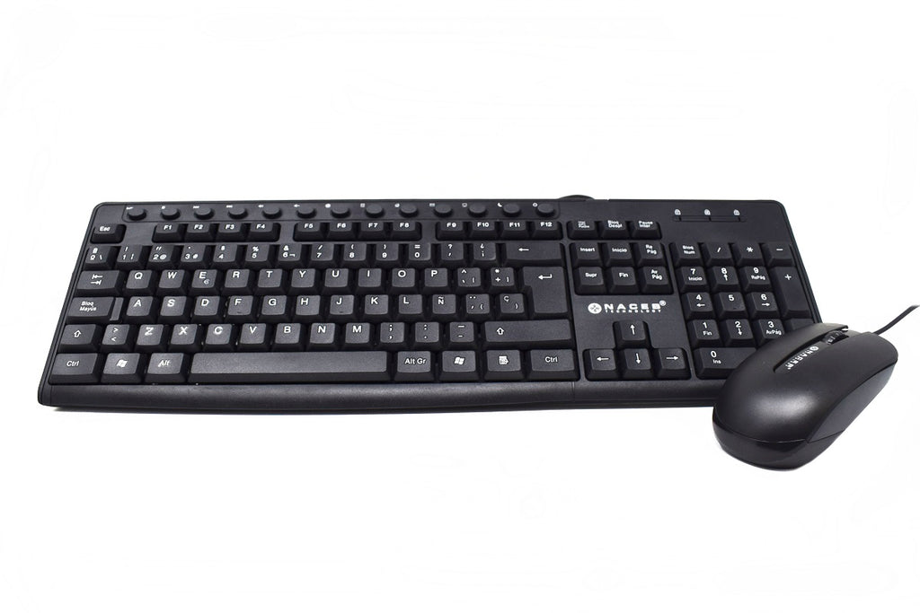 Kit Teclado y Mouse Naceb Technology NA-112N, Negro