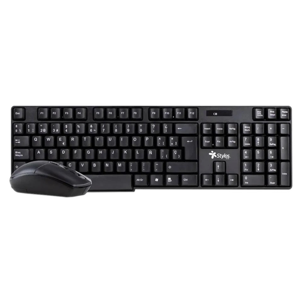 Kit Teclado y Mouse Stylos STPKTM3B, Negro