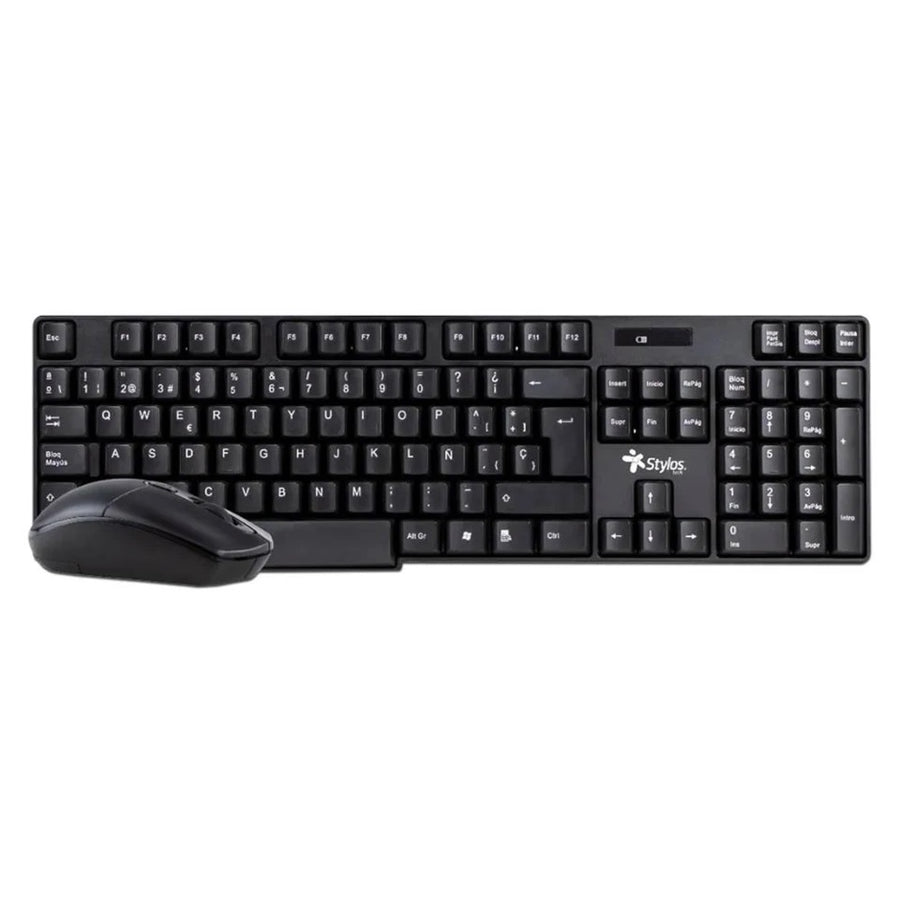 Kit Teclado y Mouse Stylos STPKTM3B, Negro