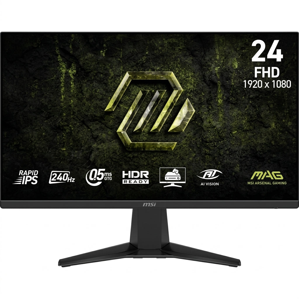 Monitor Gamer MSI MAG 245F X24 LED IPS Plano 23.8", 1920 x 1080 Full HD, G-Sync/FreeSync/Adaptive-Sync, 240 Hz, HDMI/Dis