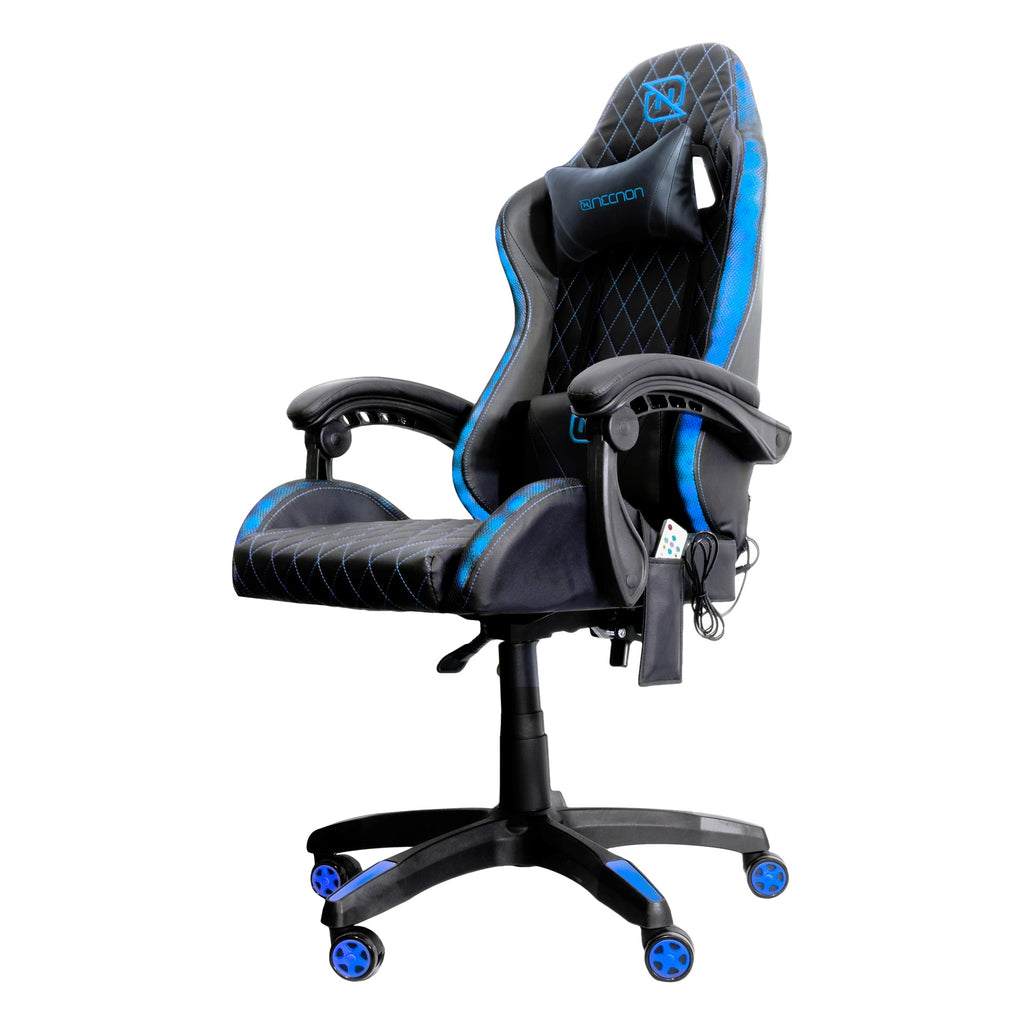 Silla Gamer NECNON NSG-RGB-1, Negro/Azul