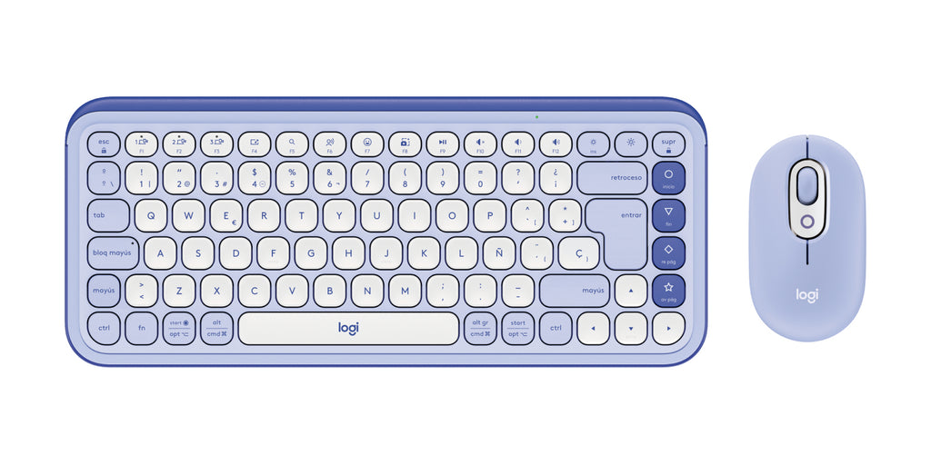 Kit Teclado y Mouse LOGITECH POP, Bluetooth, Violeta
