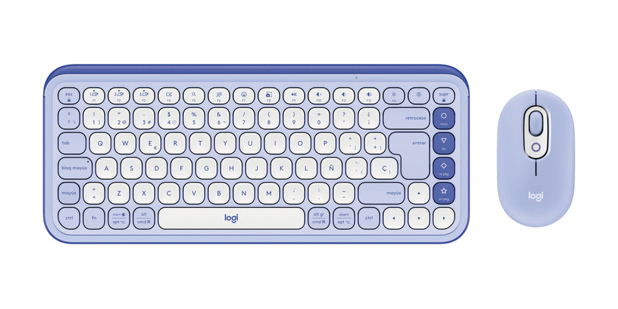 Kit Teclado y Mouse LOGITECH POP, Bluetooth, Violeta