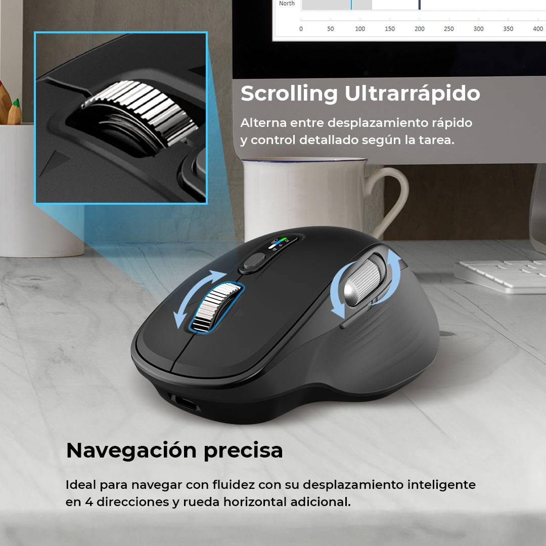 Mouse ACTECK VIRTUOS PRO ULTRA MI777 Inalámbrico, Negro