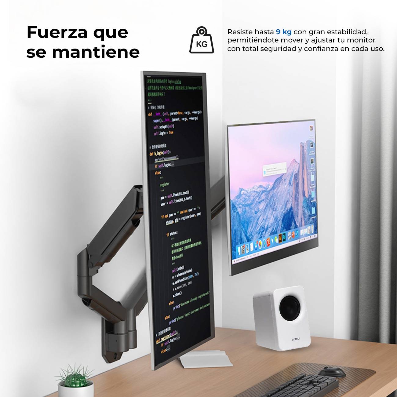 Soporte para Monitor ACTECK ENFORCE MOTION SM725 32", Negro
