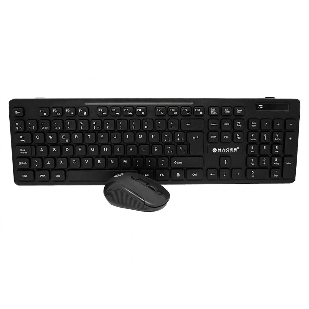 Kit Teclado y Mouse Naceb Technology NA-0123, Negro