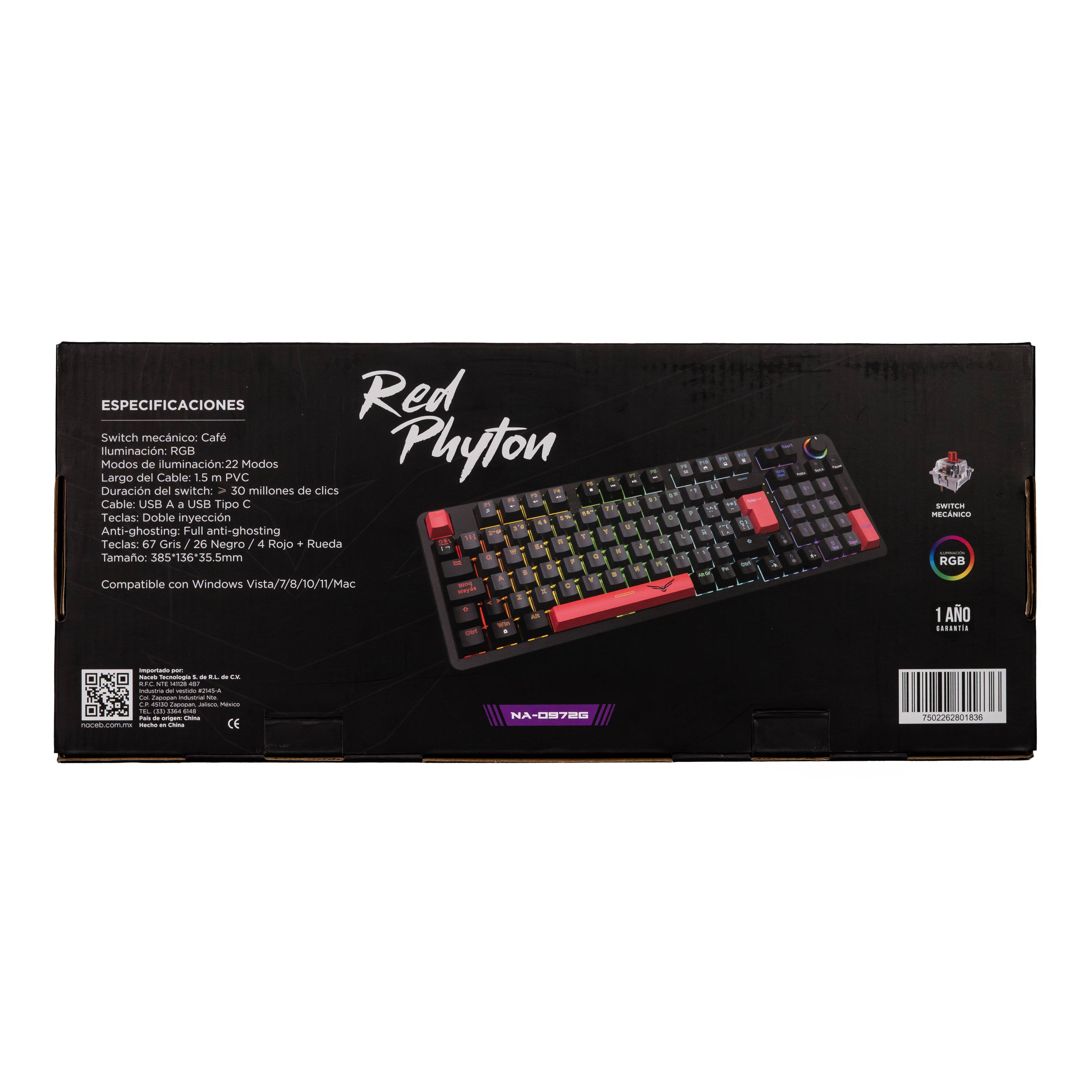 Teclado Gamer Naceb Gaming NA-0972G, RGB