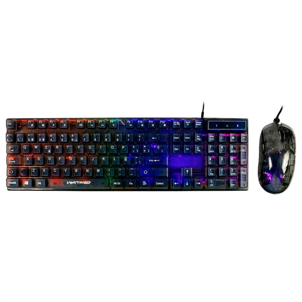 Kit Teclado y Mouse Gamer VORTRED V-930723, Negro