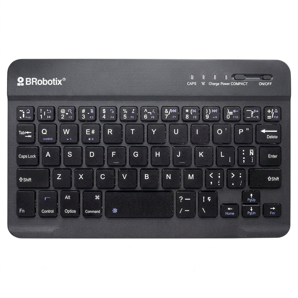 Teclado BROBOTIX 6006436 Inalámbrico Bluetooth, Negro