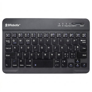 Teclado BROBOTIX 6006436 Inalámbrico Bluetooth, Negro