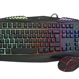 Kit Teclado y Mouse Gamer Naceb Technology NA-617, USB, Negro