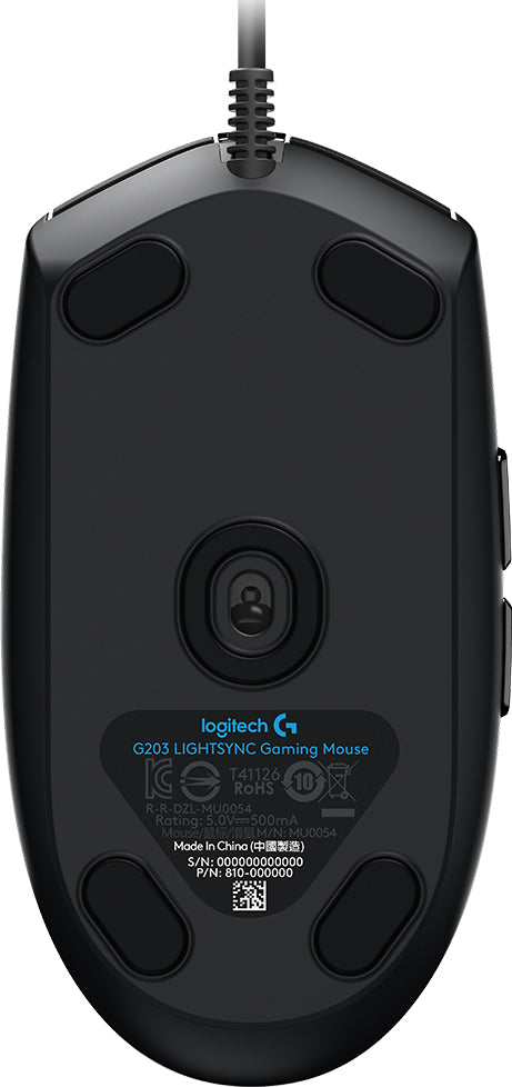 Mouse Gamer LOGITECH G203, 200-8.000 dpi, USB, Negro