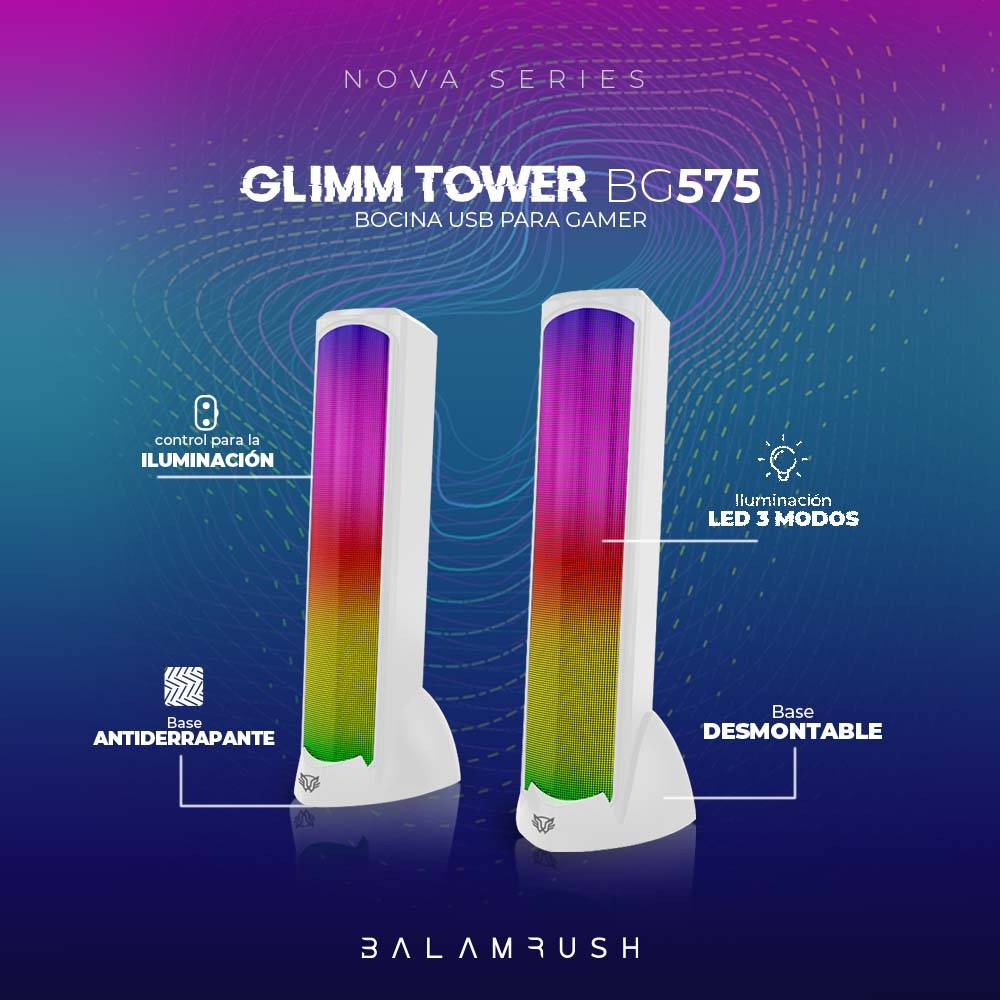 Bocinas Gamer Balam Rush BG575 LED, Bluetooth/Auxiliar