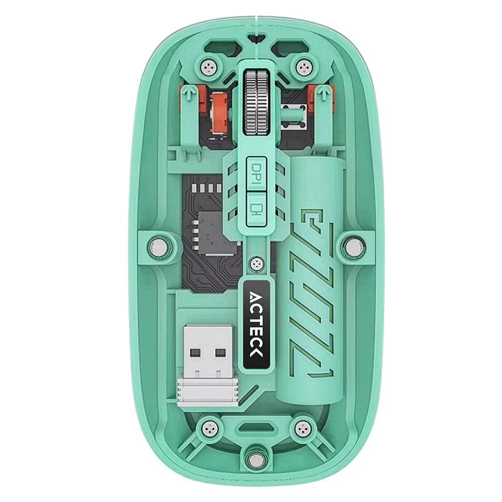 Mouse ACTECK Aero One MI455V Inalámbrico, 3200 DPI, 2.4 GHz/Bluetooth 5.2, Verde