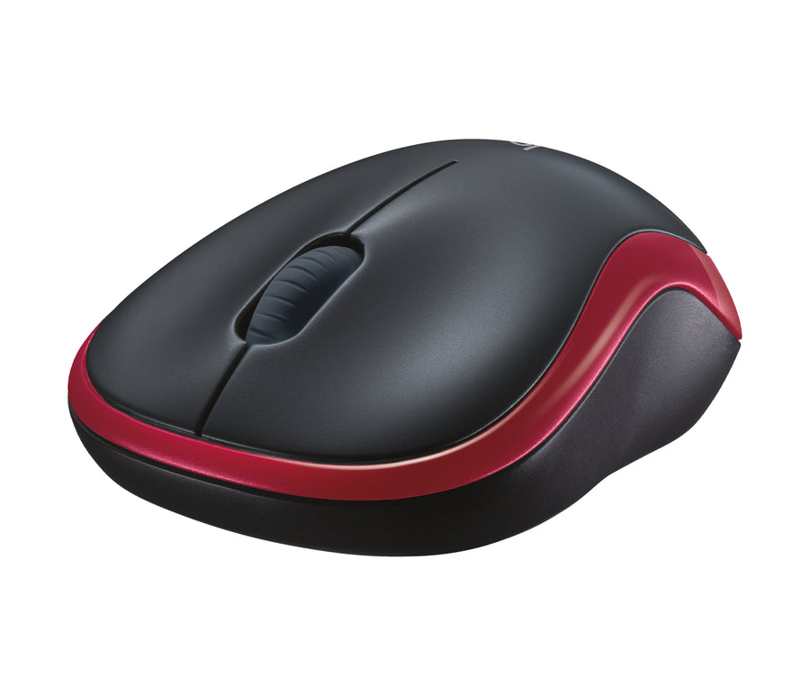 Mouse LOGITECH M185 Óptico, 1000 DPI, Rojo