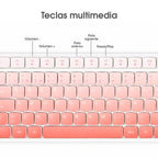 Kit Teclado y Mouse BROBOTIX 6008041 Inalámbrico Bluetooth, Rosa