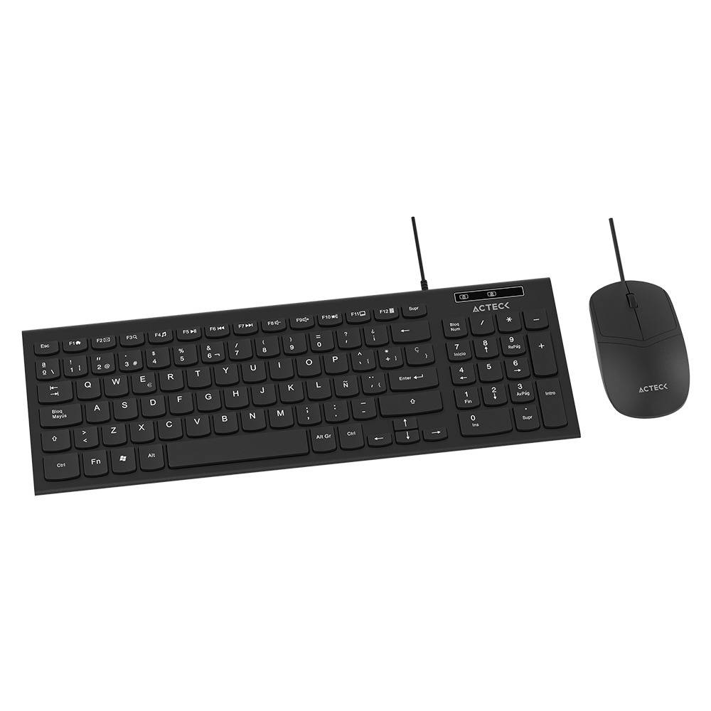 Kit Teclado y Mouse ACTECK MK235, USB-A, 1200DPI, Negro