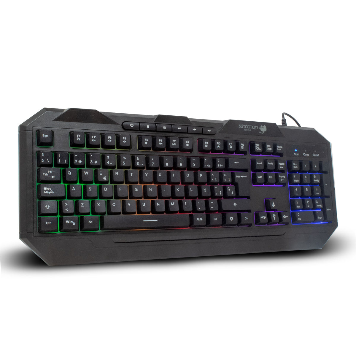 Teclado Gamer NECNON NGK-HYDRA LED, Negro