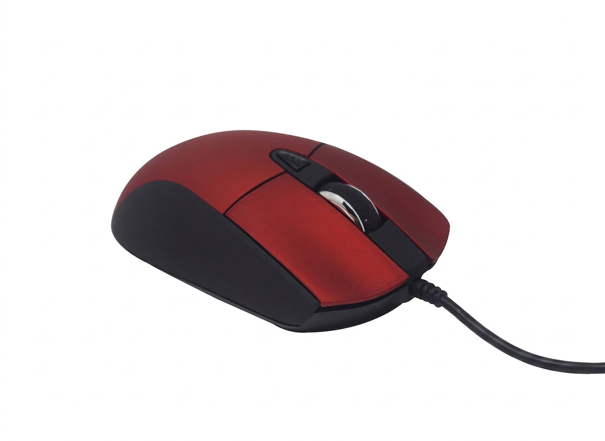 Mouse Naceb Technology NA-0115R Curvo, Rojo