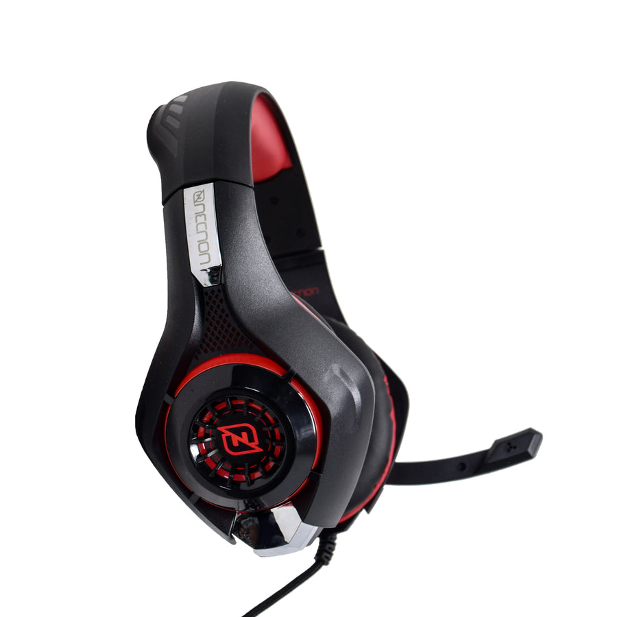 Headset Gamer NECNON NBHG-VIPER LED, Rojo