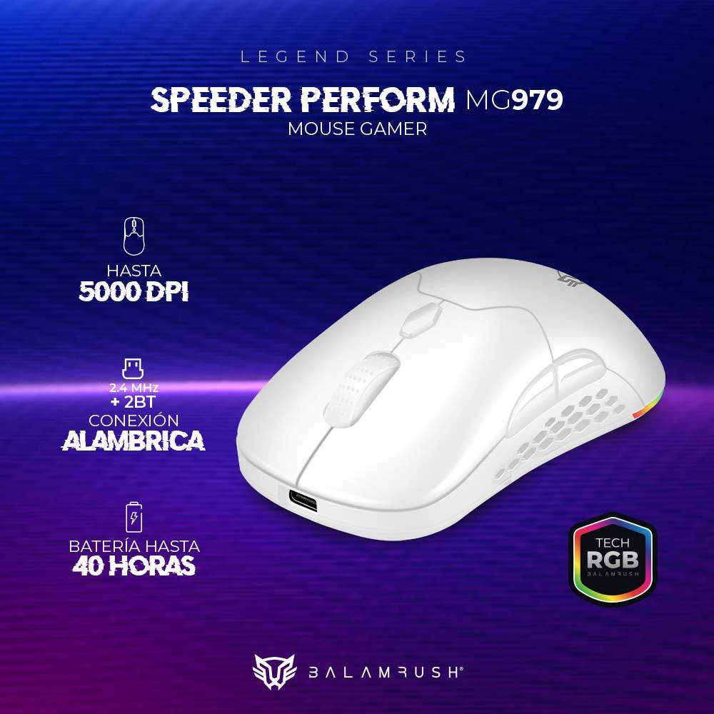 Mouse Gamer Balam Rush MG979, Blanco