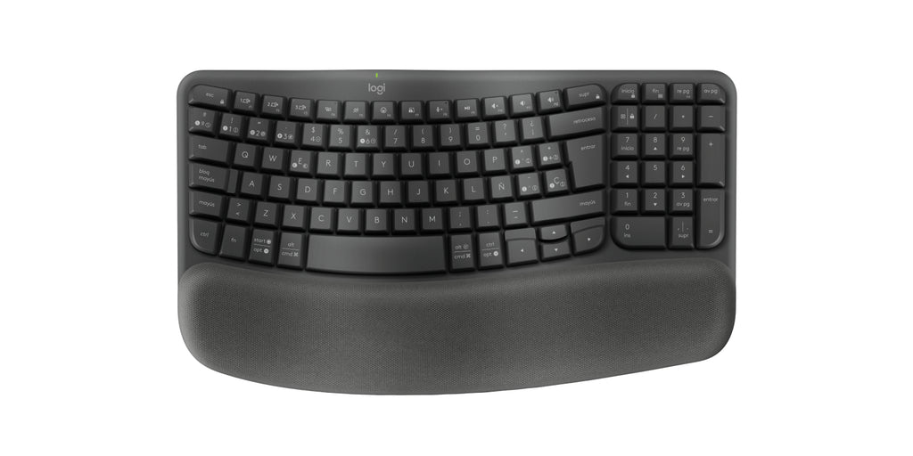 Teclado LOGITECH Wave Keys LED Curvo, Grafito