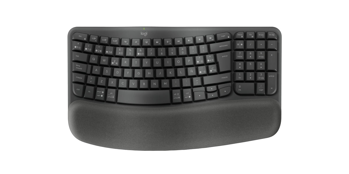 Teclado LOGITECH Wave Keys LED Curvo, Grafito
