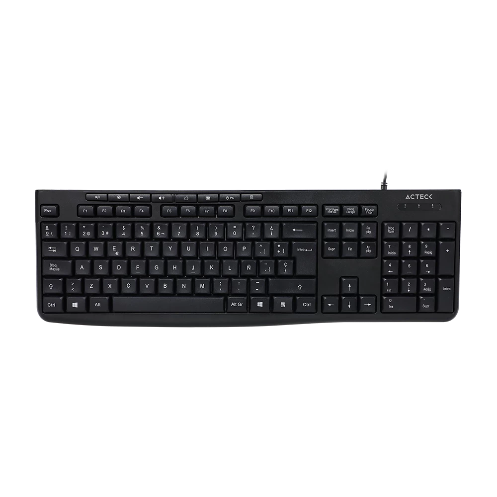 Teclado Acteck AC-940146 Inspire Prime TA222 Membrana Multimedia, Negro