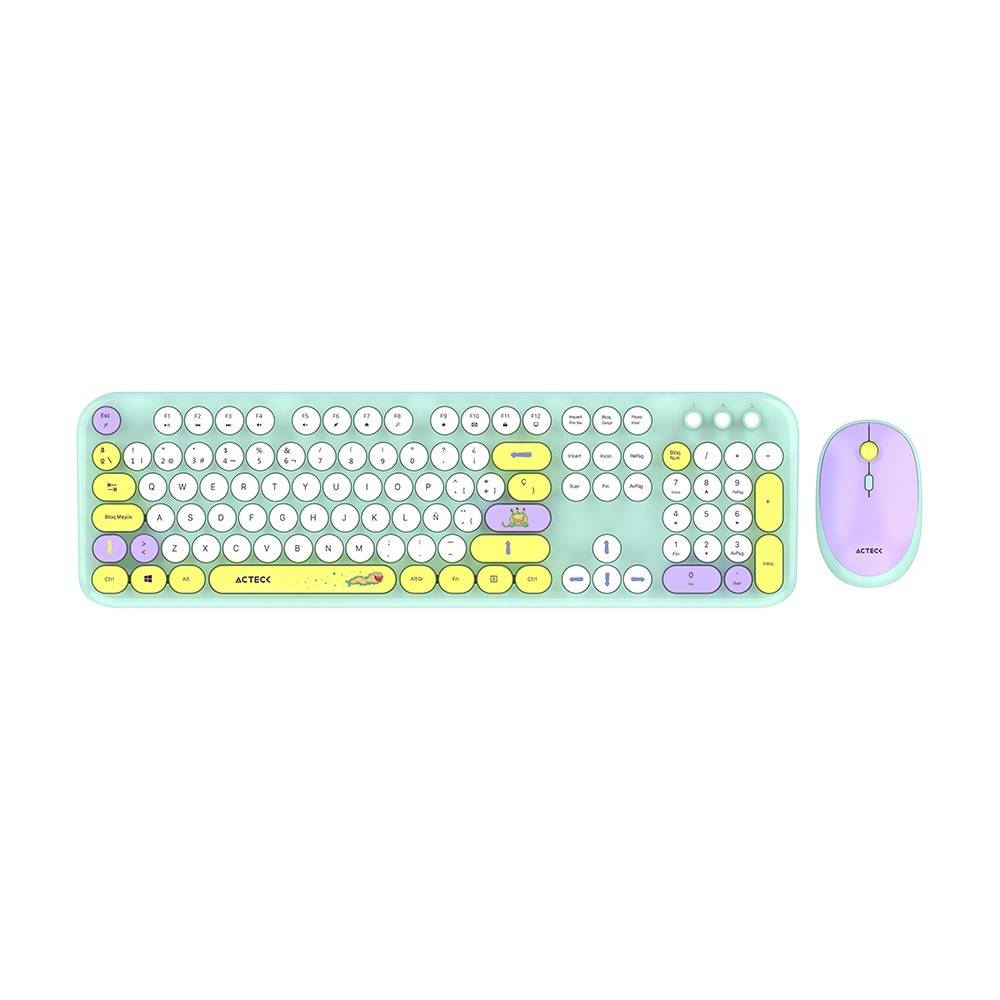 Kit Teclado y Mouse ACTECK MK485, Inalámbrico, 2.4GHz, Azul