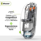 Mouse BROBOTIX 6000823 Inalámbrico Bluetooth, 1600 DPI, Trasparente