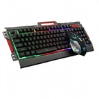 Kit Teclado y Mouse Gamer BROBOTIX 188533-2, USB, Negro/Plata/Humo