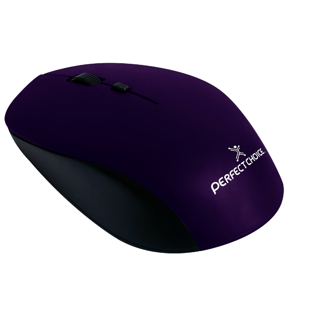 Mouse PERFECT CHOICE PC-045113 Óptico Inalámbrico, 1600 DPI, USB, Violeta