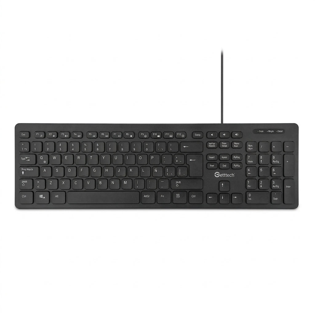 Teclado GETTTECH GGK-ESMWR-01, Negro