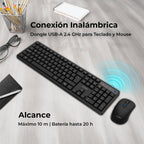 Kit Teclado y Mouse ACTECK CREATOR SILENT PRO M474 Inalámbrico, Negro