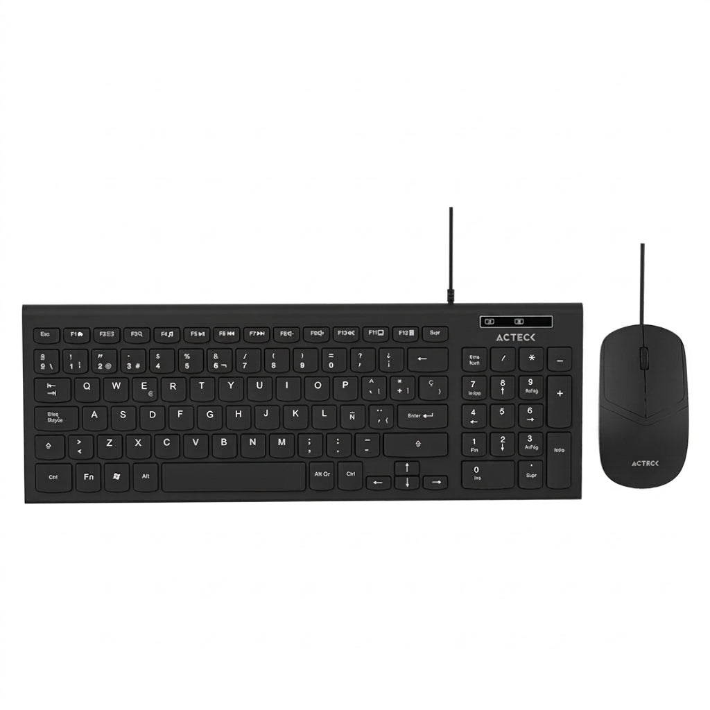 Kit Teclado y Mouse ACTECK MK235, USB-A, 1200DPI, Negro