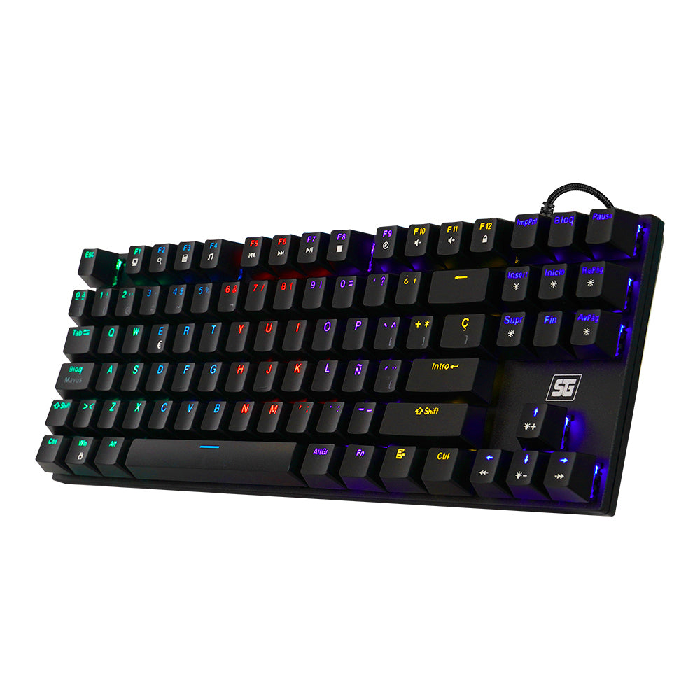 Teclado Gamer VORAGO KB-600 Mecanico TKL RGB Rainbow, Negro