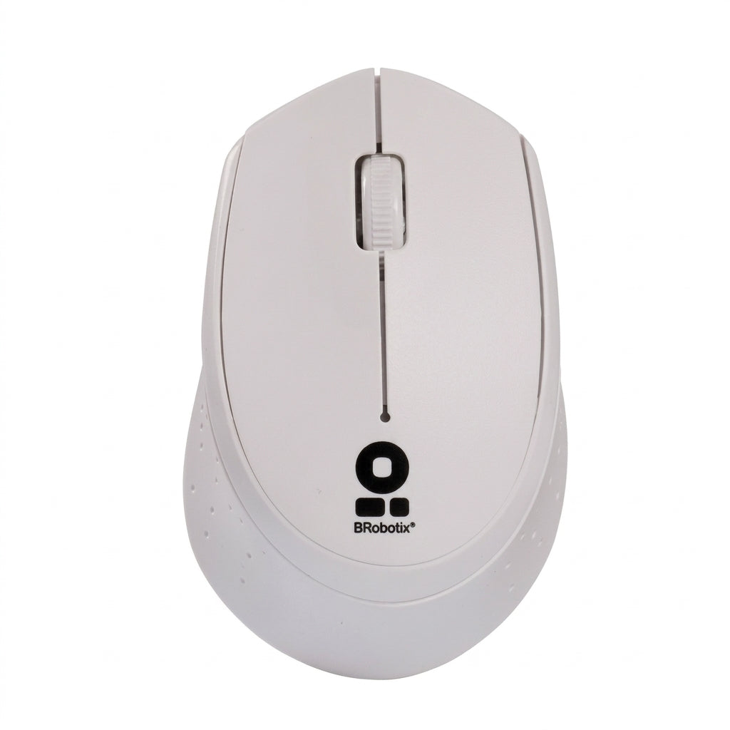 Mouse Inalámbrico BROBOTIX 6000809 Óptico, 1000 DPI, Blanco